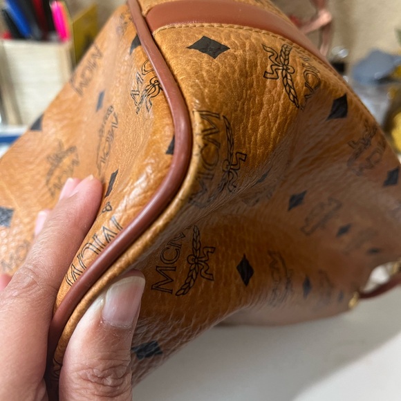 MCM VINTAGE COGNAC VISETOS DRAWSTRING HANDBAG - Picture 12 of 16
